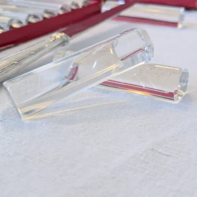 lot de 12 porte-couteaux en cristal Val St Lambert vintage