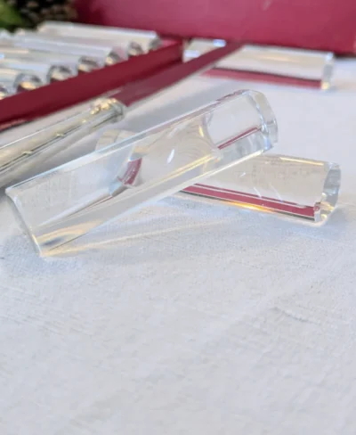 lot de 12 porte-couteaux en cristal Val St Lambert vintage