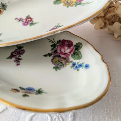 Raviers Bernardaud Limoges décor fleuri