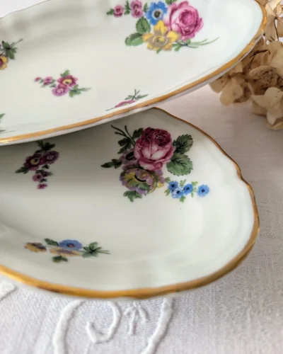 Raviers Bernardaud Limoges décor fleuri