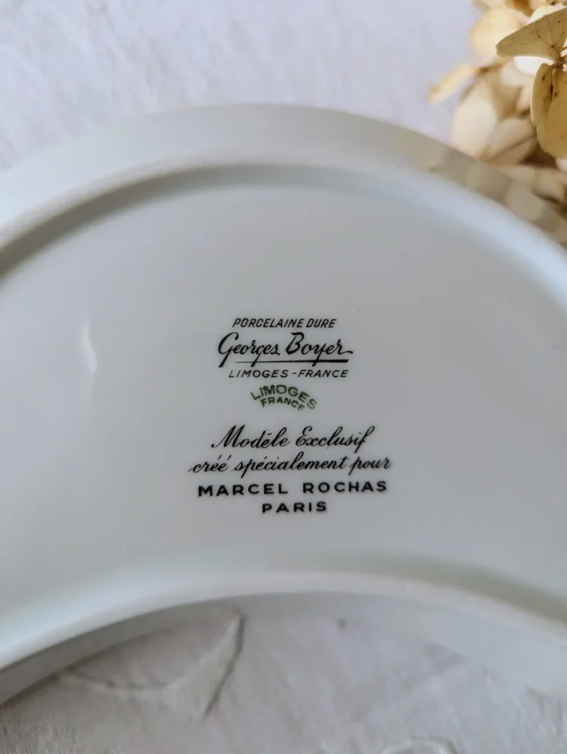 Marcel Rochaix Plat en porcelaine de Limoges Marcel Rochas vintage couture