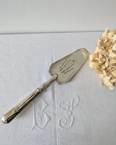 pelle a tarte art deco vintage metal argente service patisserie