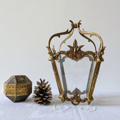 Verre ciselé motif étoile bougeoir