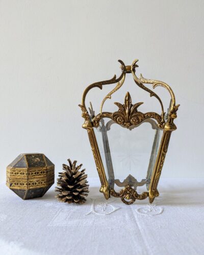 Verre ciselé motif étoile bougeoir