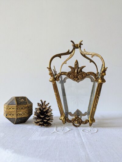 Verre ciselé motif étoile bougeoir