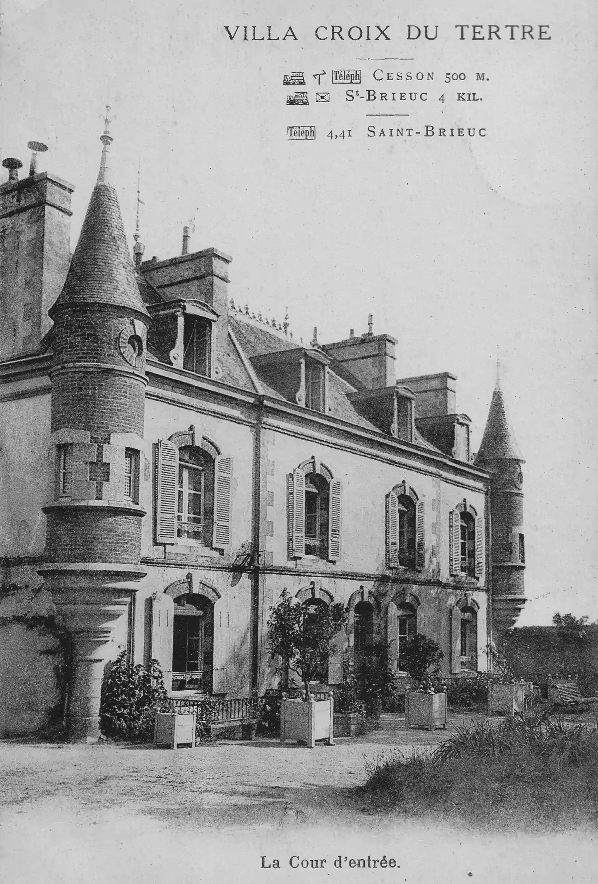 Carte postale de la Villa Brieg vers 1917, époque De Pontbriand