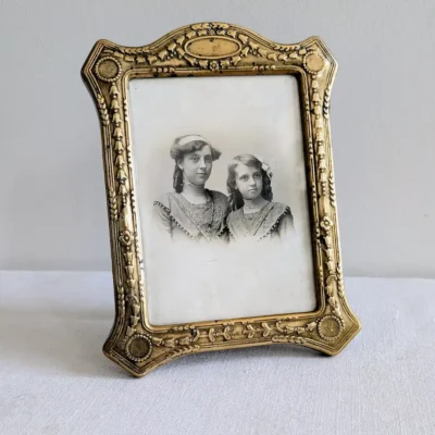 Cadre photo ancien laiton doré Louis XVI