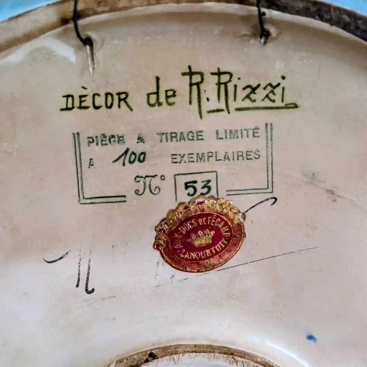 Mention Décor de R. Rizzi et numéro 53 d’un tirage limité à 100 exemplaires
