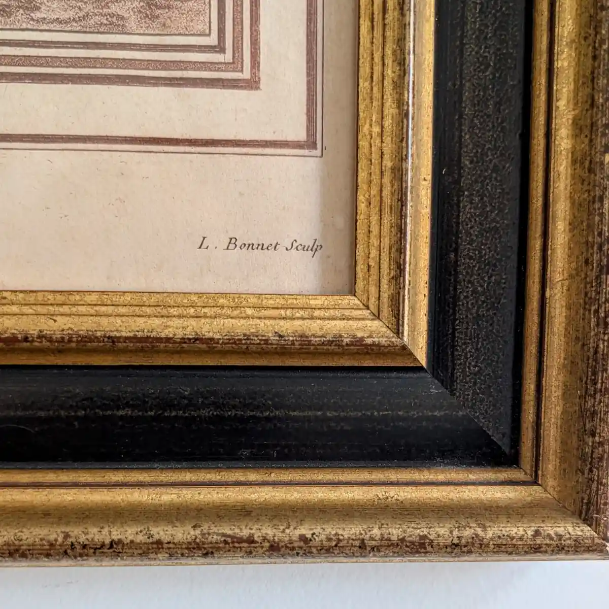 Inscription imprimée L. Bonnet Sculp. dans l'angle inférieur droit de l'estampe.